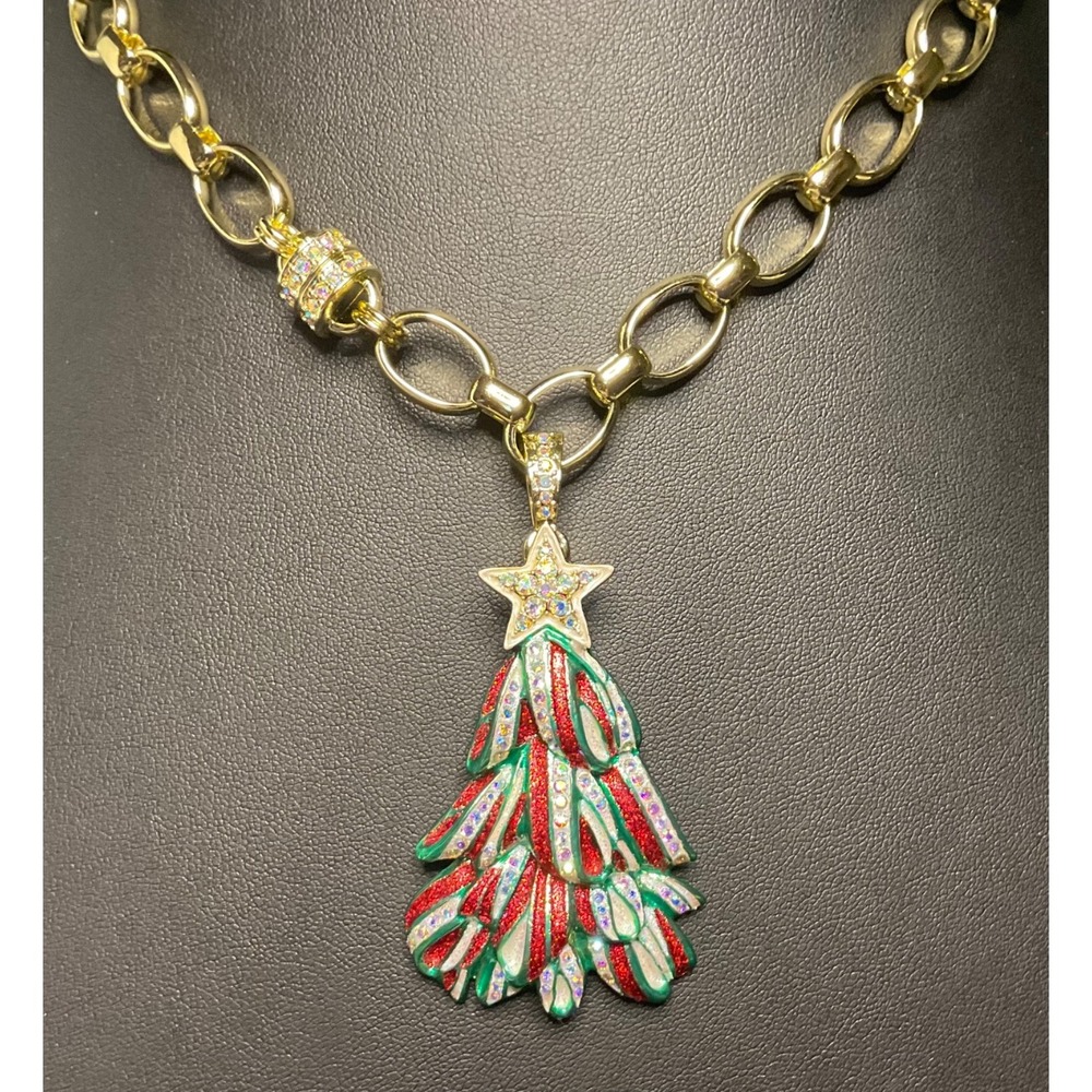 NEW BOX KIRKS FOLLY MAGNETIC GOLD-TONE NECKLACE w/RIBBON CANDY FOLDOVER PENDANT